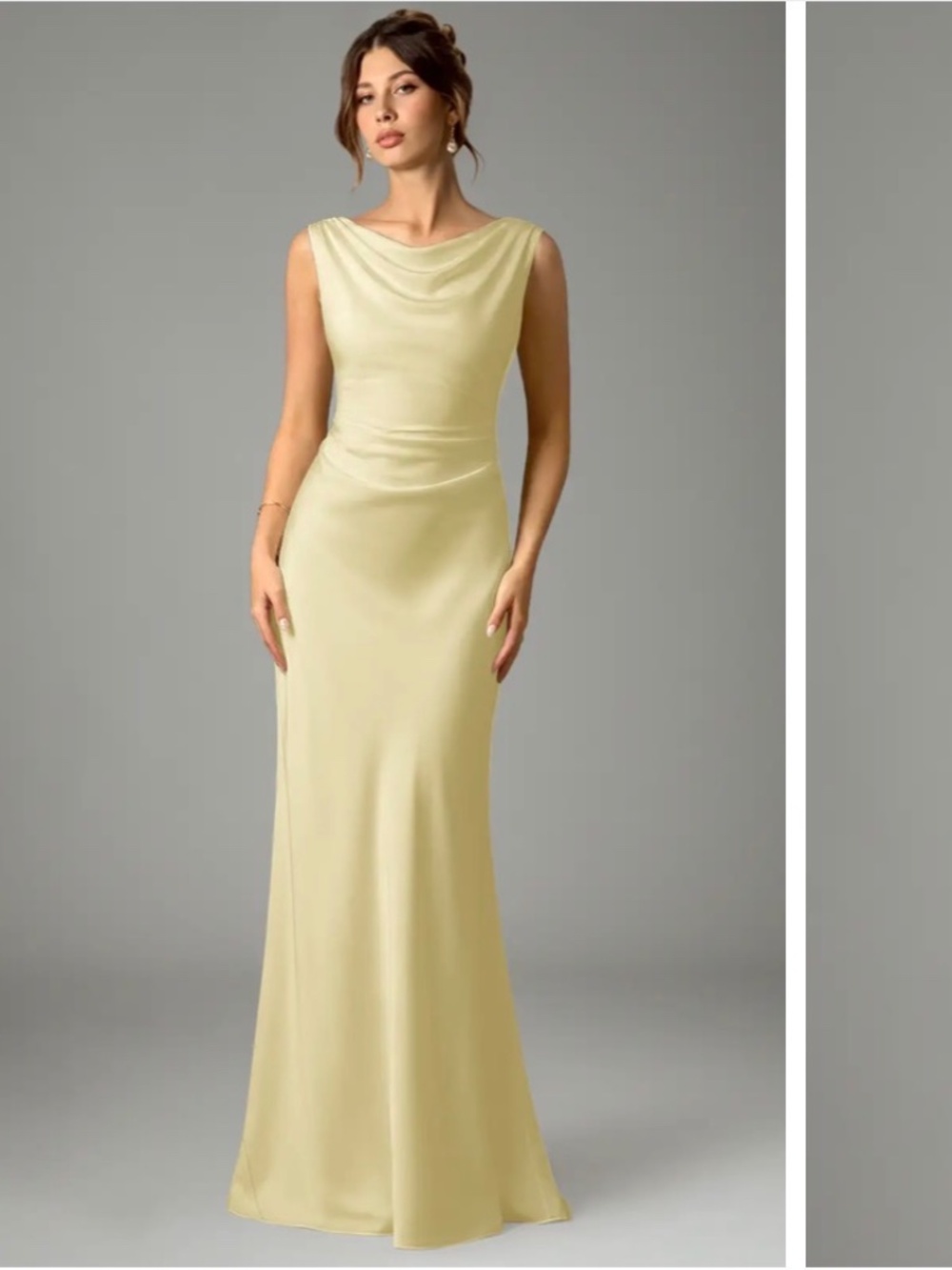 Azazie | Kieryn | Stretch Satin | Lemon Sorbet | Size 12